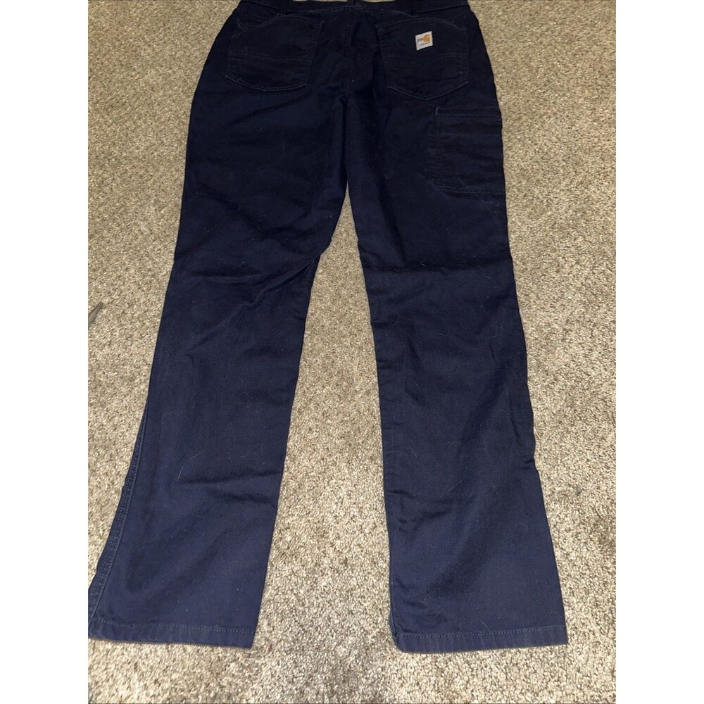 Carhartt FR Pants Womens 12 Regular Relaxed Fit Cat 2 2112. Navy Blue Work - Picture 7 of 8